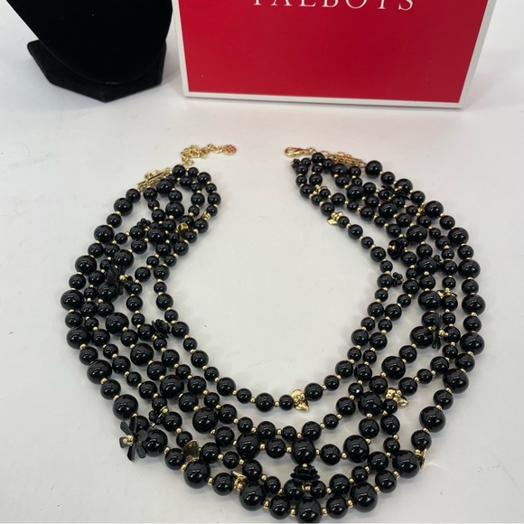 Talbots Black/Gold Multi Strand Necklace - Picture 3 of 13